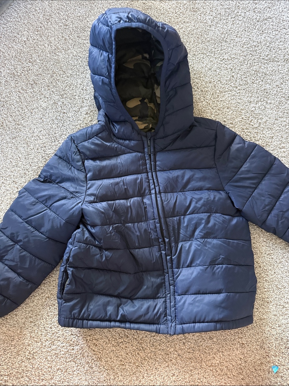 Old Navy Boys Navy Hooded Puffer Jacket